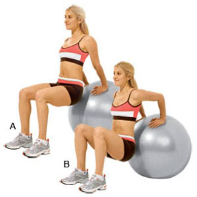 Ball Tricep Dips with stability ball