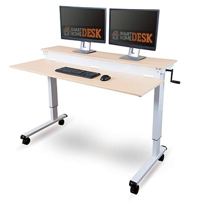 Crank Adjustable Sit to Stand Up Desk 60 in