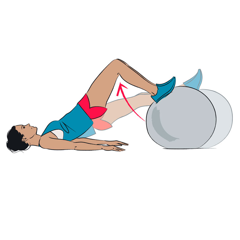 Hamstring Curl with stability ball