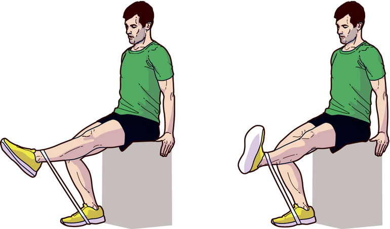 Seated Leg Extension with resistance band
